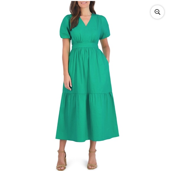 French Connection Green Puff Sleeve Maxi Dress – XL - Picture 2 of 10